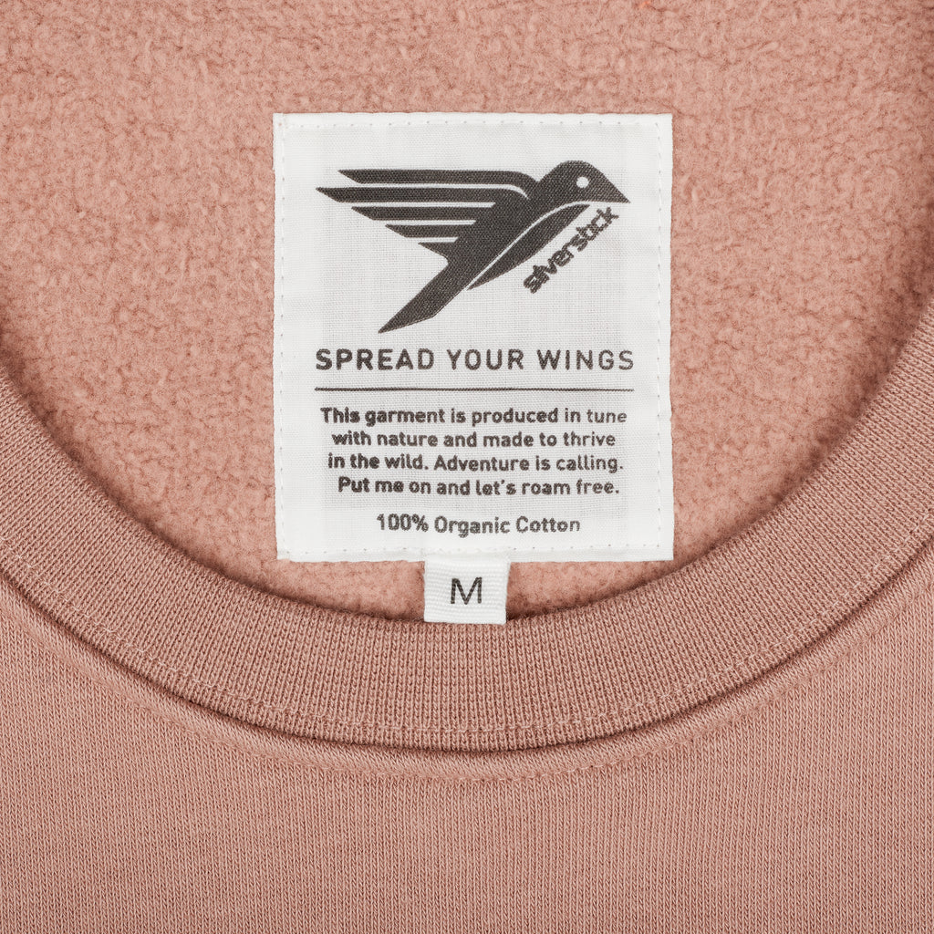 silverstick men organic cotton sweat arugam logo mahogany rose label
