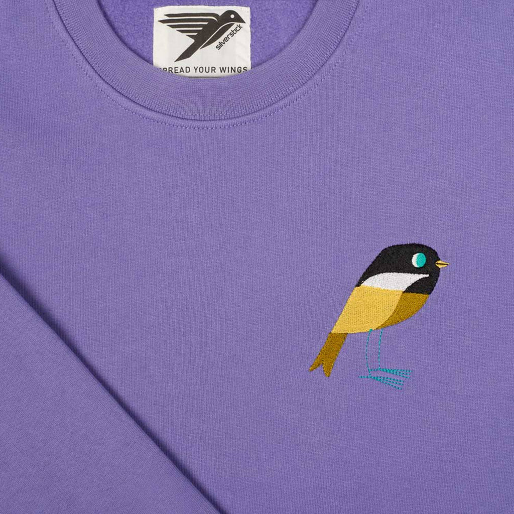 Silverstick mens matt sewell willow tit organic cotton sweat Embroidery