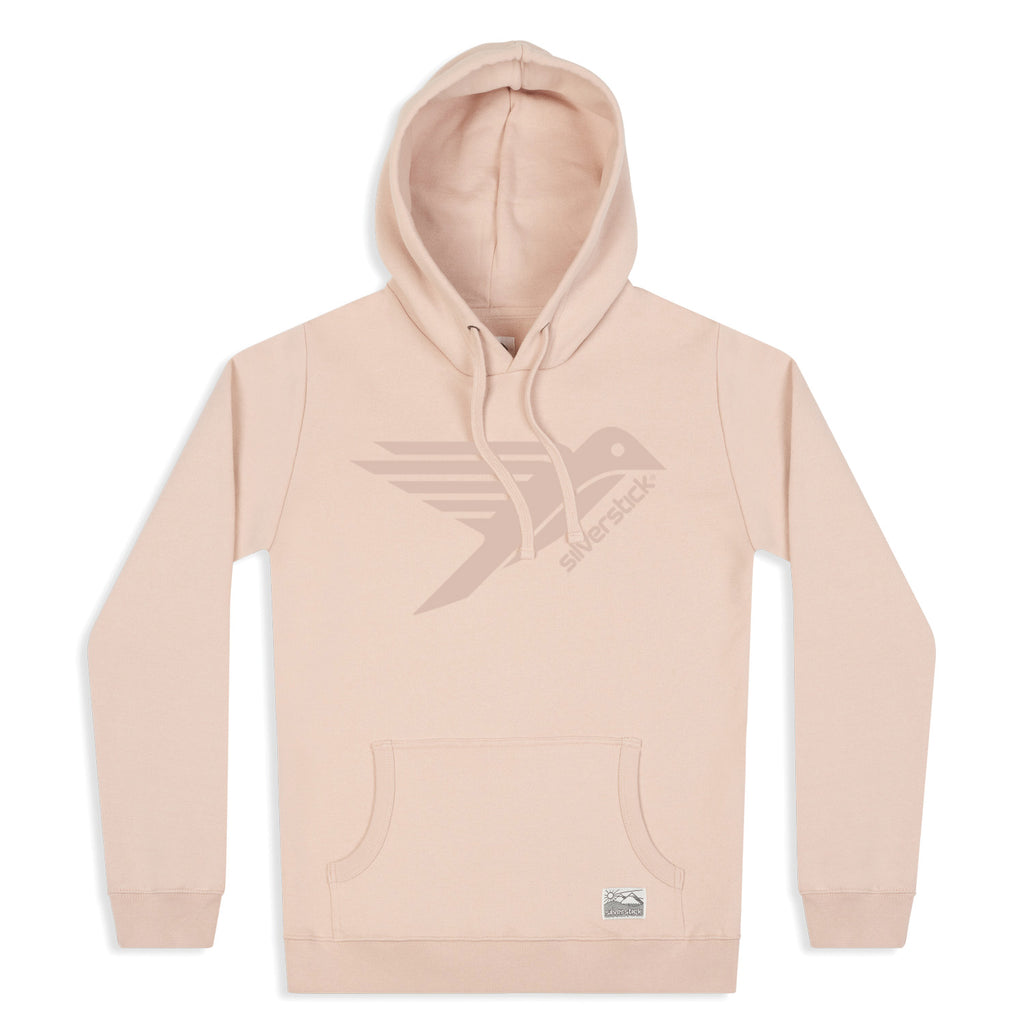 silverstick womens organic cotton hoodie lancelin original logo faded pink front