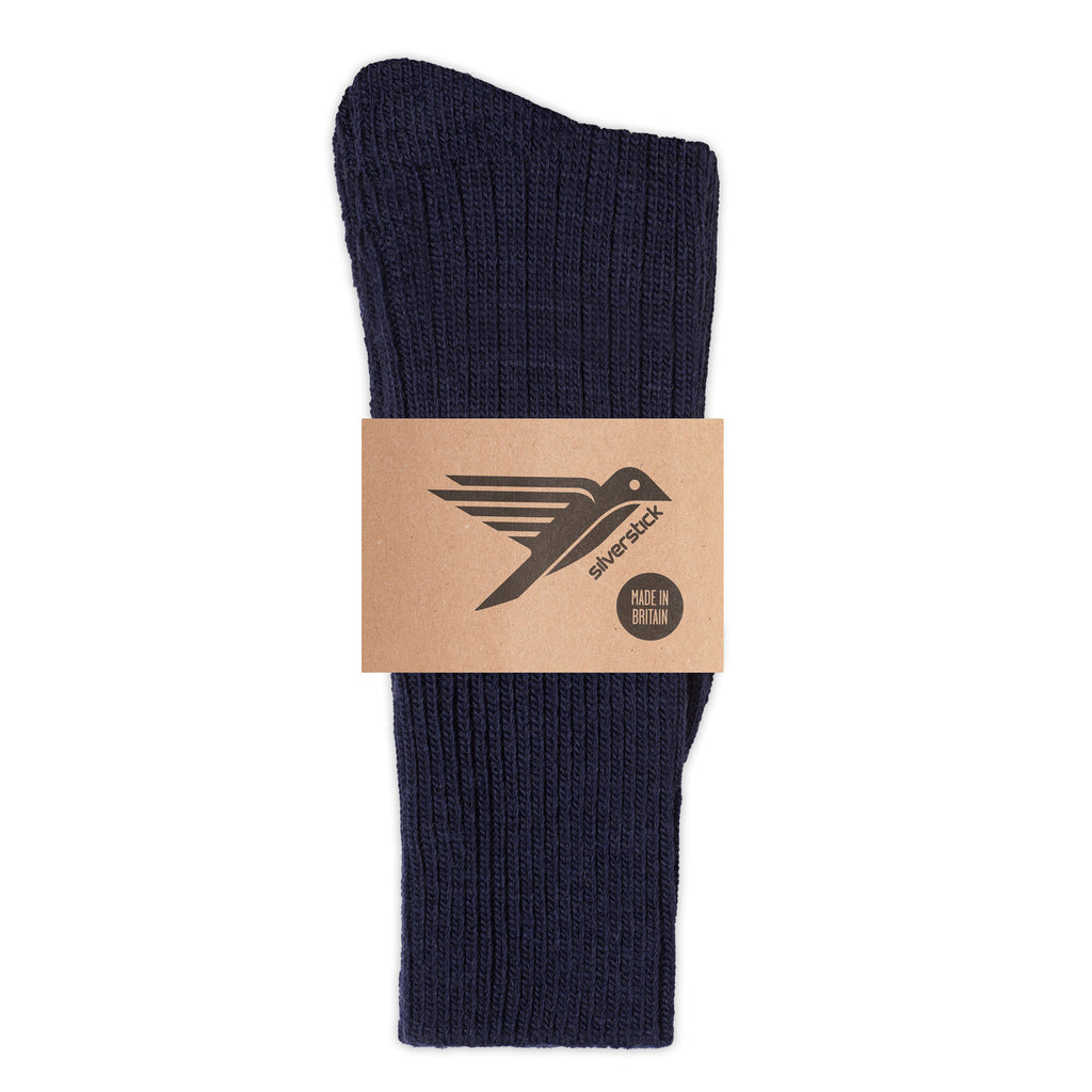 silverstick natural wool alpine sock navy