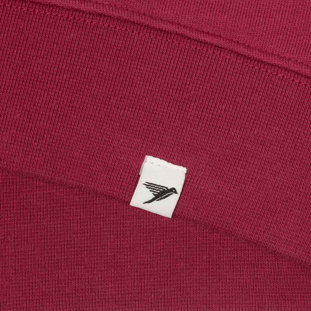 Silverstick Womens Nevis Organic Cotton Quarter Zip Sweat Beaujolais Hem Label