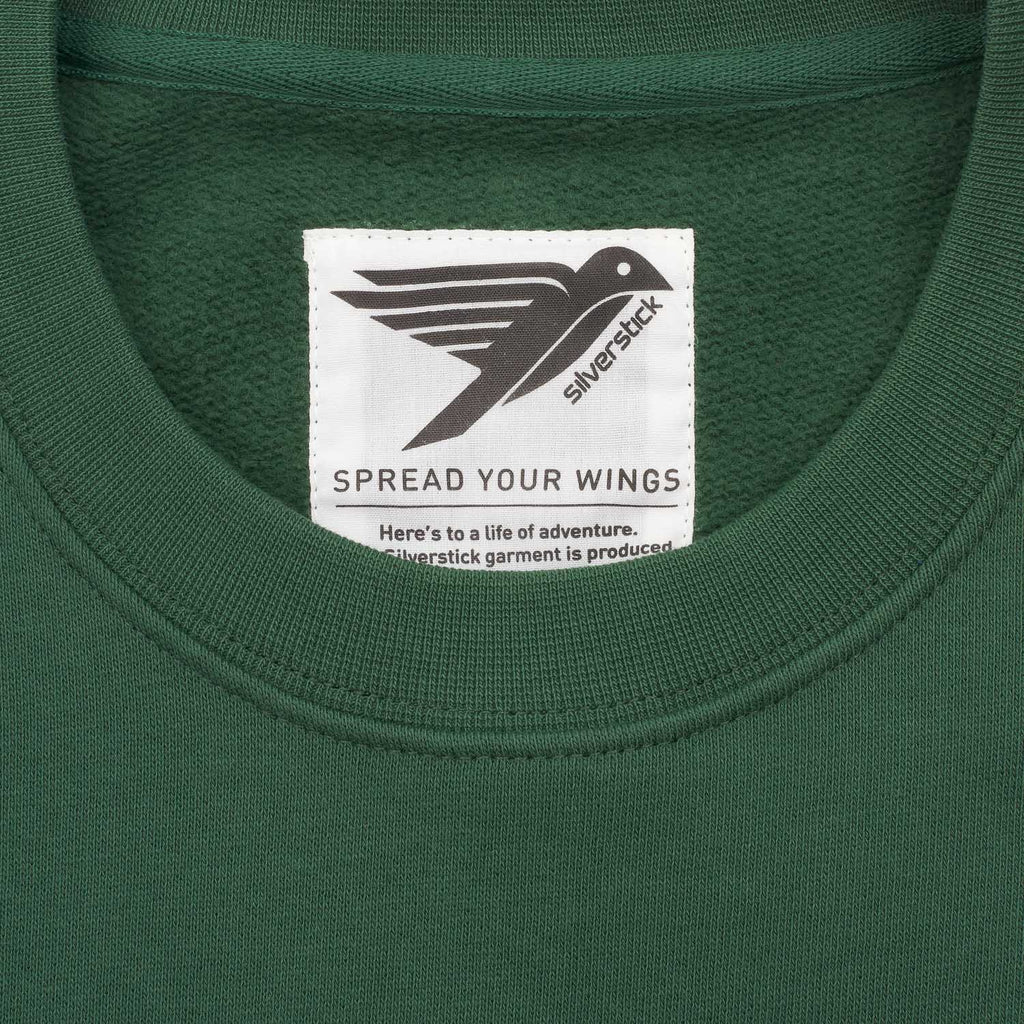 silverstick womens organic cotton sweat arugam logo greener pastures neck label